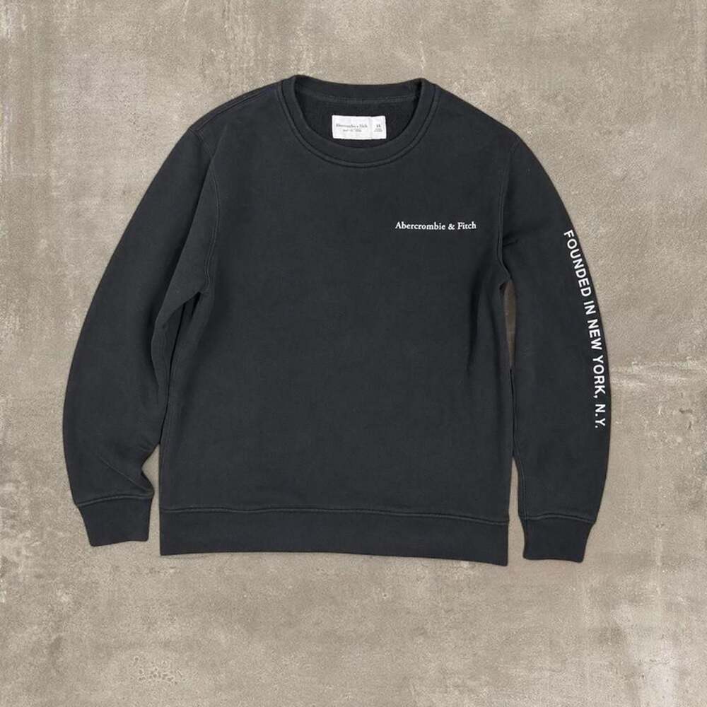 Abercrombie & Fitch Black Fleece Sleeve Logo Crewneck Sweatshirt XS